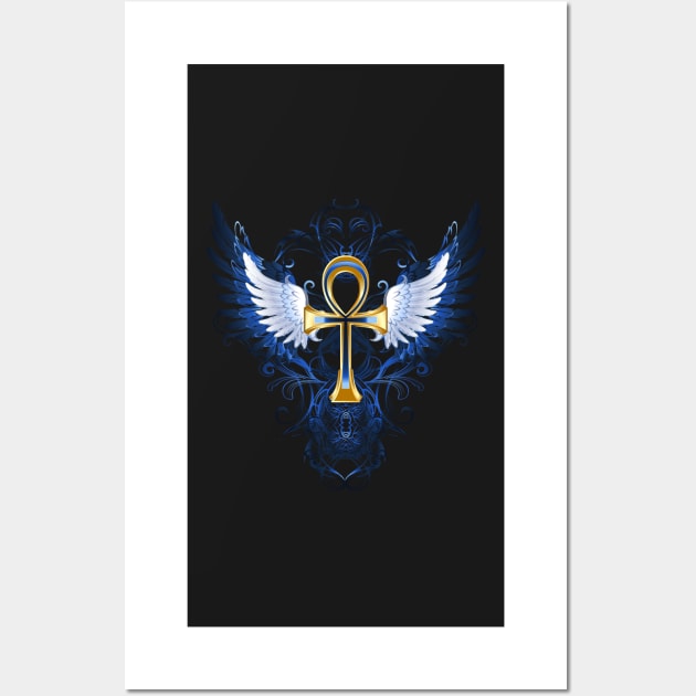 Gold ankh ( Egyptian cross ) Wall Art by Blackmoon9